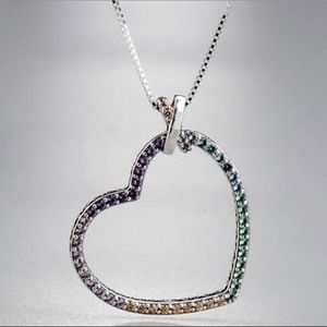Pandora Multi-Colored Heart Necklace